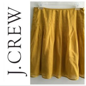 J. Crew Mustard Pleated Mini Skirt